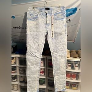 Men’s purple jeans all over logo print